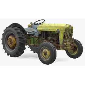 3D Old Vintage Tractor model